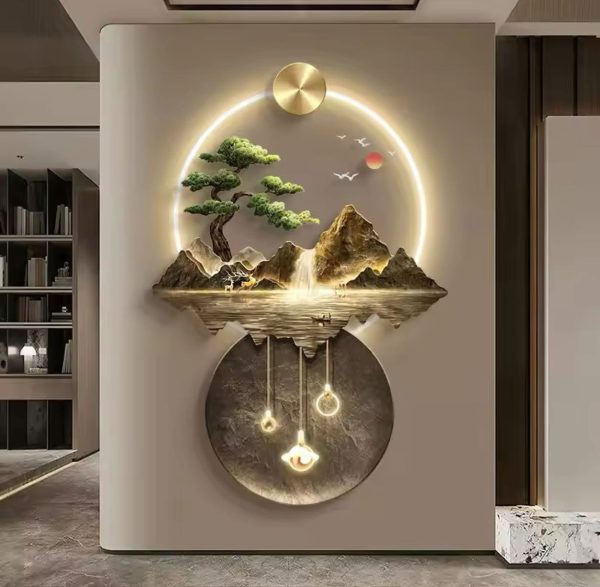Background Landscape Painting Wall Lamp