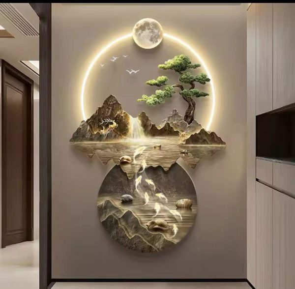 Background Landscape Painting Wall Lamp - Image 3