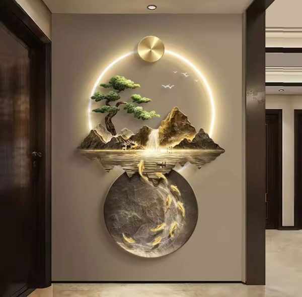 Background Landscape Painting Wall Lamp - Image 2